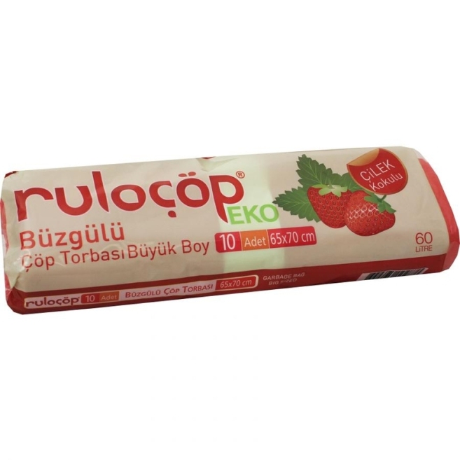 Çilek Kokulu Çöp Poşeti - Büyük Boy - 10 Adet - 1