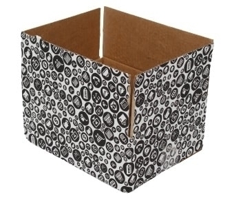 15x13x12cm Single Corrugated Black Shopping Patterned Box - 1