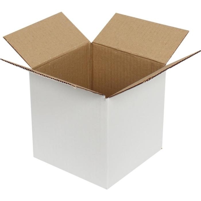 15x15x15cm Single Corrugated Box - White - 2