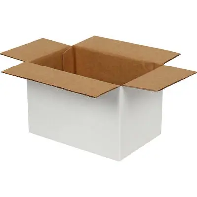 20x15x10cm Single Corrugated Box - White - 1