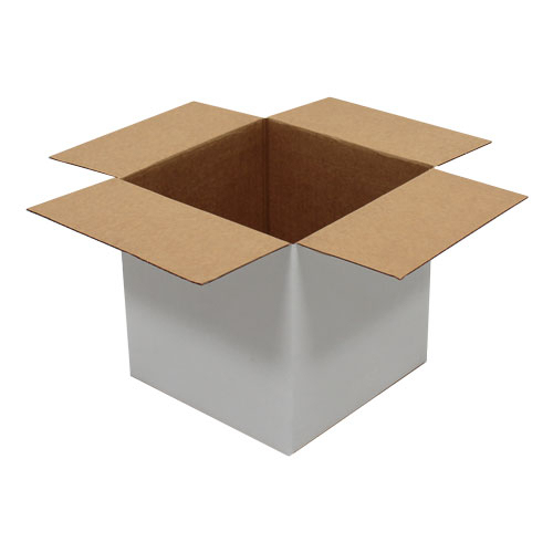 23x23x23cm Single Corrugated Box - White - 3