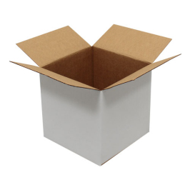 23x23x23cm Single Corrugated Box - White - 1