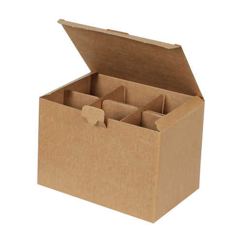 25x17x17cm Box of Tall Glasses with Separator - Kraft - 2