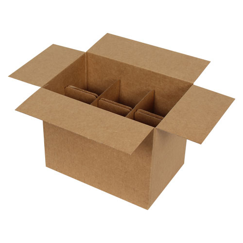 25x17x20cm Box of Long Glasses with Separator - Kraft - 1