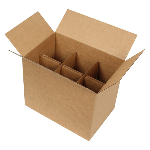 25x17x20cm Box of Long Glasses with Separator - Kraft - 3