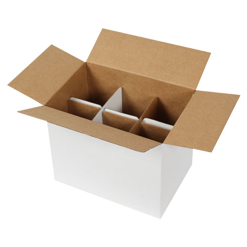 25x17x20cm Box of Tall Glasses with Separator - White - 1