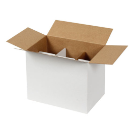 25x17x20cm Box of Tall Glasses with Separator - White - 3