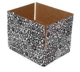 25x20x10cm Single Corrugated Black Shopping Patterned Box - 1