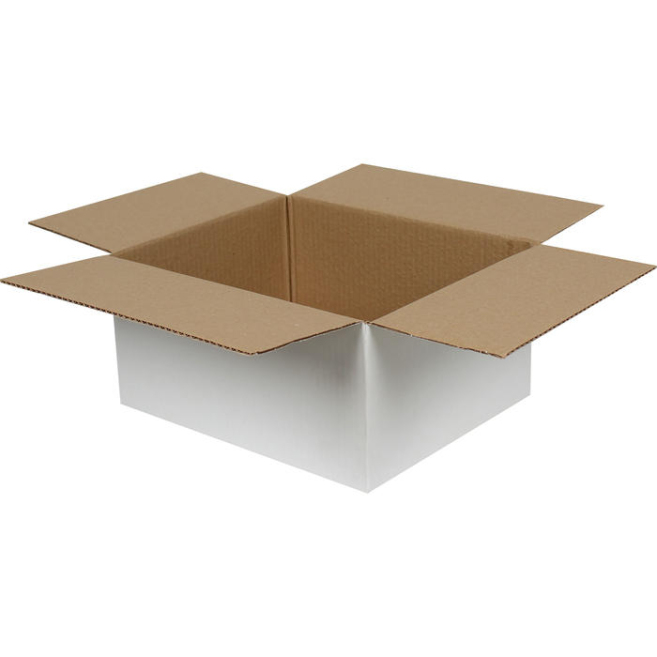 30x25x15cm Single Corrugated Box - White - 1