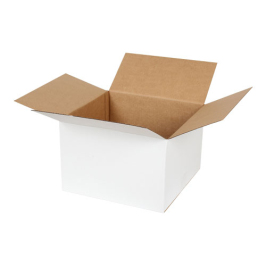 30x30x20cm Single Corrugated Box - White - 1