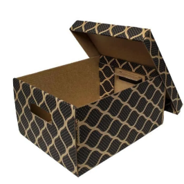 35x27x18cm Black Box - 6 Desi Boxes - Ziplock Box - Kraft 