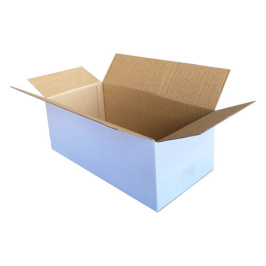 40x20x15cm Single Corrugated Box - White - 1