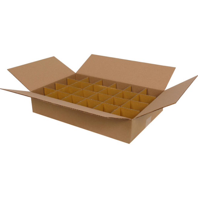 43.5x29x9cm Box - 3,8 Desi Box - Tea Cup Boxes With Separator - Kraft - 2