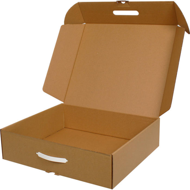 43x37x11cm Box with Handle - Kraft - 1