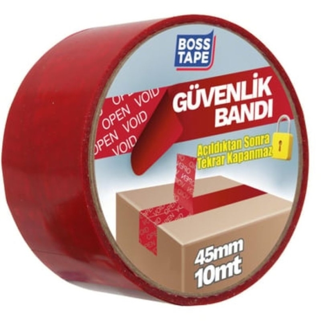 45x10 Box Safety Tape - Red - 1