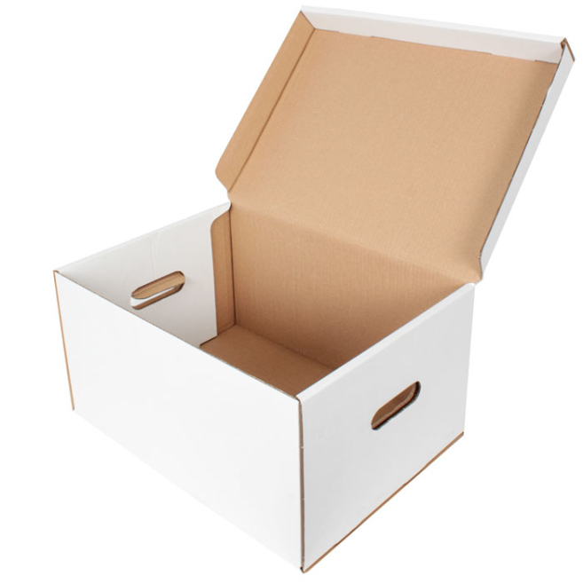 46.5x34x24cm Box - 12 Desi Boxes - Double Corrugated Ziplock Box - White - 1