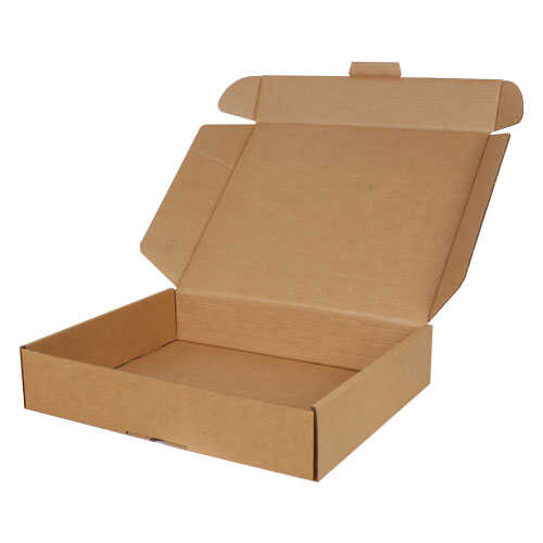 50x40x10cm Double Slotted Locked Box - Kraft - 1