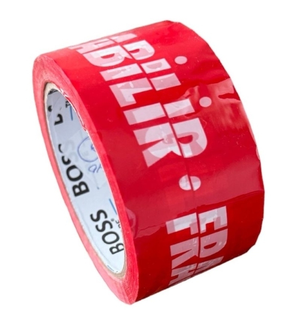 50x66 Red Sensitive Product Warning Duct Tape - 2