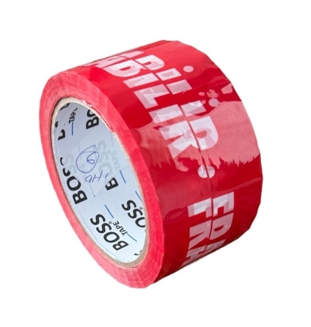 50x66 Red Sensitive Product Warning Duct Tape - 3