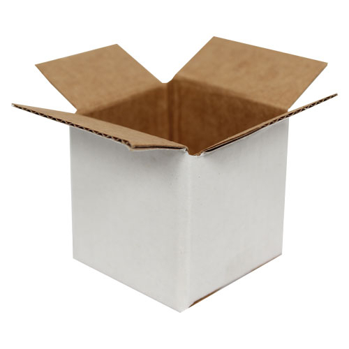 5x5x5cm Single Corrugated Box - White - 1