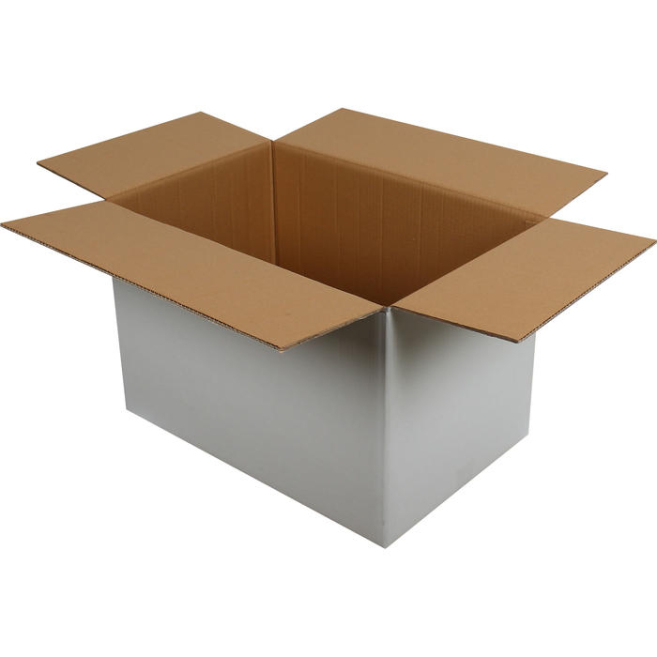 60x40x40cm Double Corrugated Box - White - 1